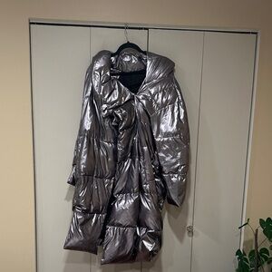 UGG Metallic Silver Women's Puffer Coat